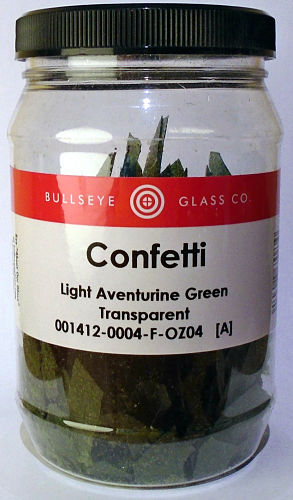 TheGlassStudio Inventory - Bullseye Confetti Light Aventurine Green Transparent
