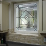 TheGlassStudio Image 20-Private residence, Toronto Leaded glass with jewels in a kitchen window